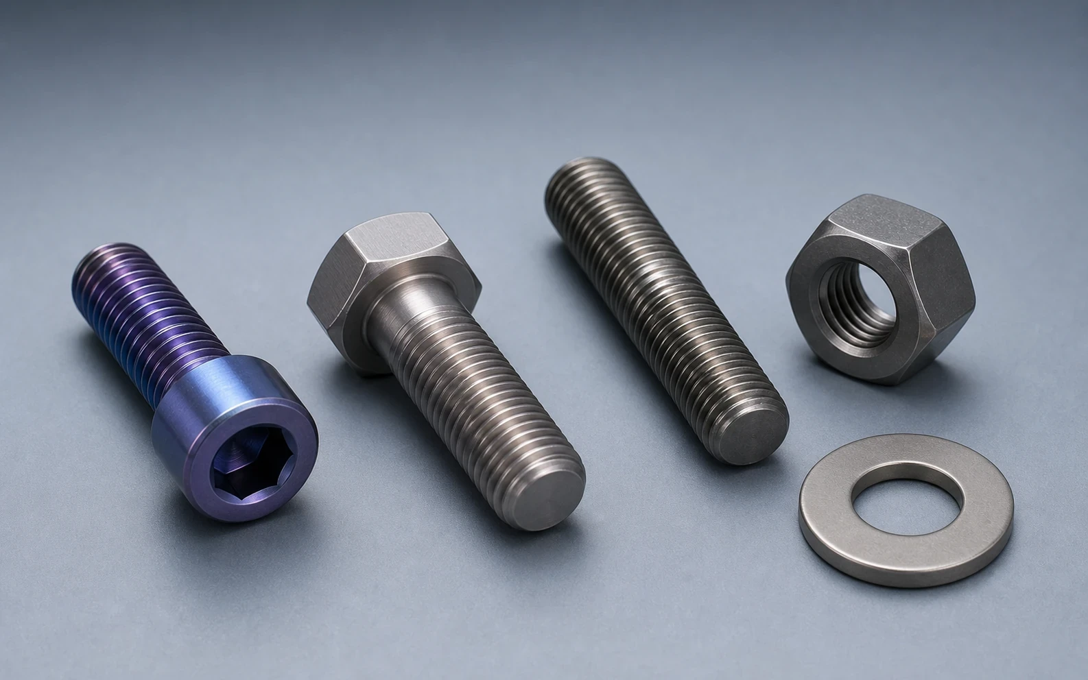 Titanium and nickel alloy fasteners for lightweight, corrosive and high-temperature service