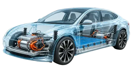 High-strength bolts, self-clinching fasteners and rivets positioned around automotive powertrain, chassis and EV battery assemblies